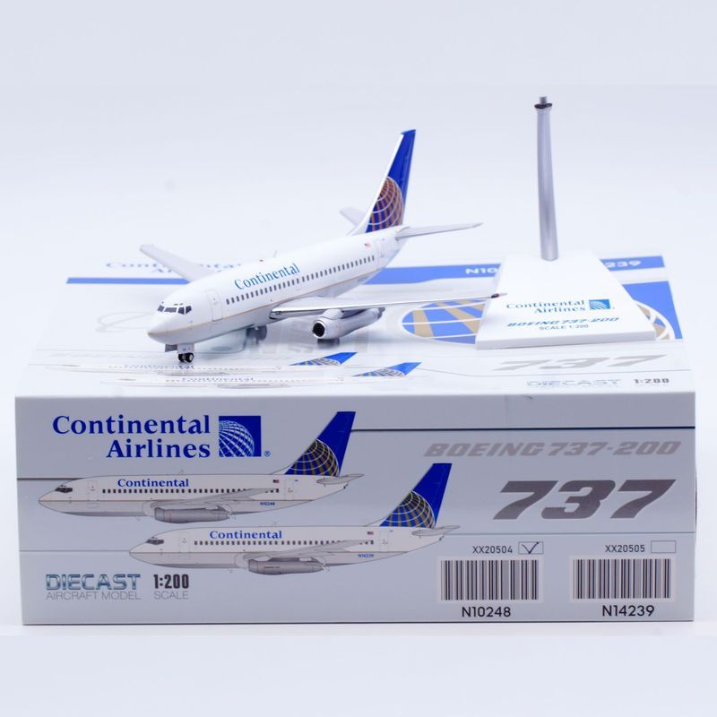 Jcwings 1: 200 โมเดลเครื่องบินโลหะผสม United Airlines Boeing B737-200 N10248