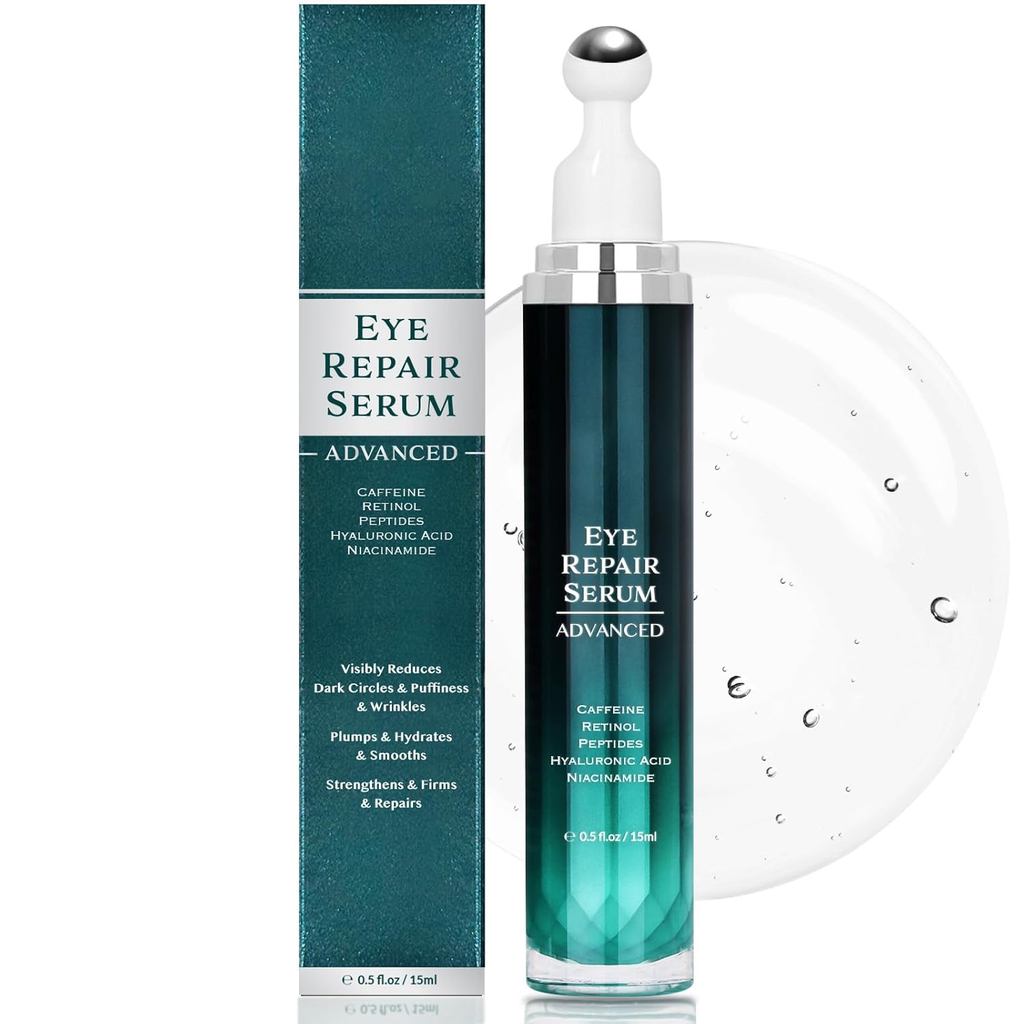 UnderEyeforDarkCirclesandPuffiness,EyeSerumwithCffeine,Retinol,Peptides&HyaluronicAcid.