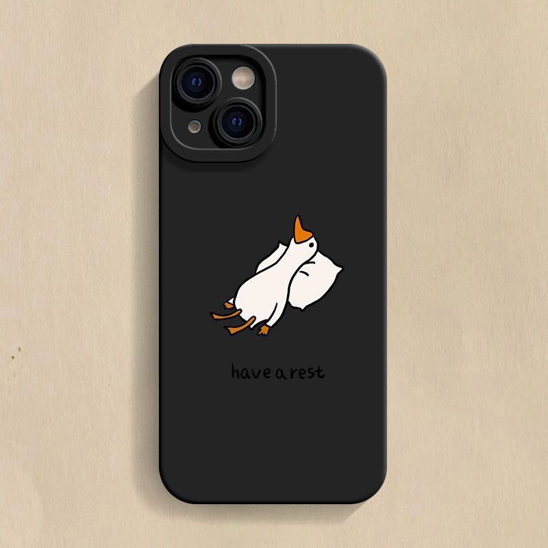 รวมทุกอย่างซิลิโคนป้องกันกรณี Shock-Resistant Cozy Nap Duckling เหมาะสําหรับ iPhone 15PROMAX 16PLUS 