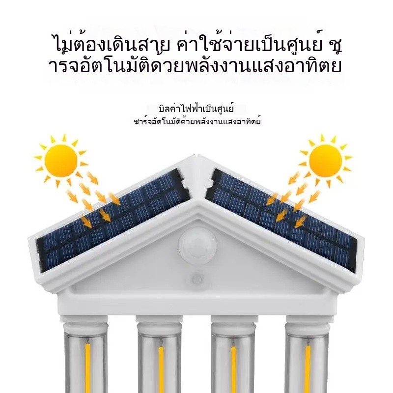 nicelife ไฟโซลาร์เซลล์ติดผนังกลางแจ้งแบบกันน้ำ สว่างพิเศษ สำหรับสวน ลานบ้าน และวิลล่า - รูปที่ 7