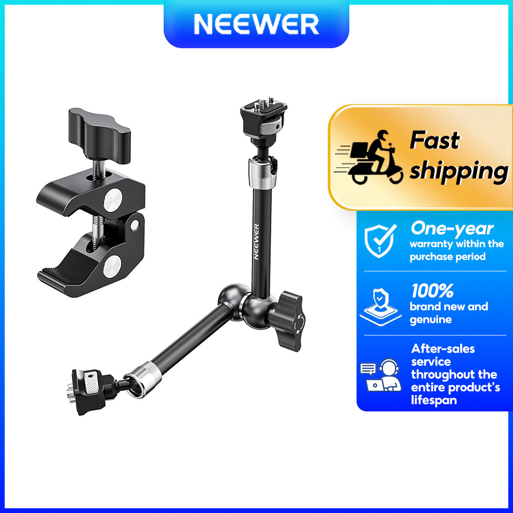 NEEWER ST16C Magic Arm พร้อม Super Clamp, หัวบอล, 1/4" 3/8" ARRI Pins & Holes