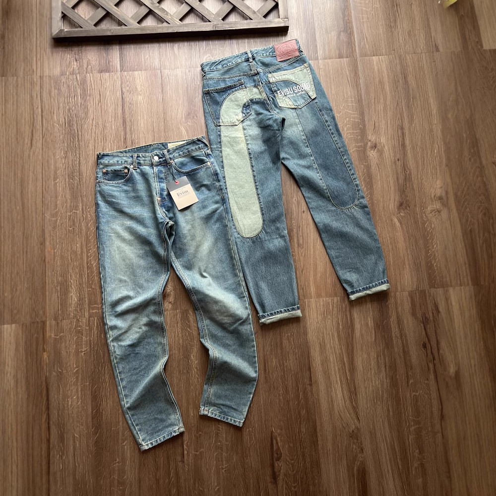 EVISU 2025Spring New Trendy Brand LargeＭSkinny Jeans Long Pants Same Style for Men and Women
