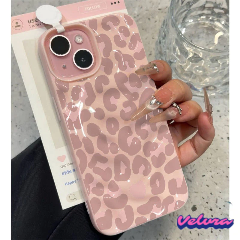 เคสไอโฟน17 สำหรับ IPhone 15 11 16 13 14 12 Pro Max XR X XS MAX 15 16 14 6 6S Plus เคสลายเสือดาวหวานๆ ของแบรนด์สุดเทรนดี้
