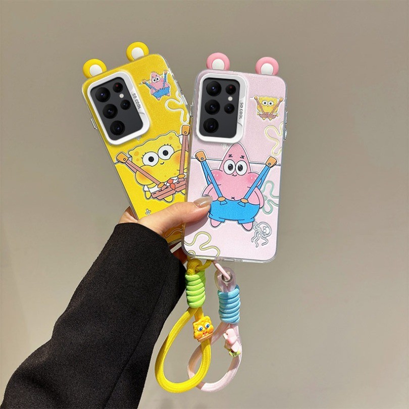 3D หูของเล่น SpongeBob SquarePants การ์ตูน Doraemon IMD สําหรับ Samsung Galaxy S24 Ultra SM-S928B/DS