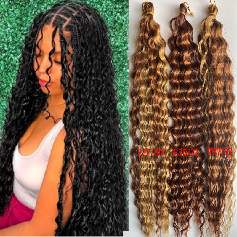 Aimei Pick-up XuchangวิกผมโรงงานหลวมDeep wave Twistเพลงใหญ่30in 120Gม้วนใหญ่เส้นใยเคมีวิกผมXuchangวิ