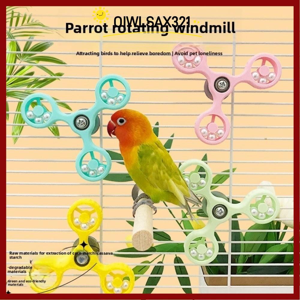 OWLSAX321 Bird Interactive ของเล่น, Cockatiel Conure ABS Spinner ล้อ, หมุน Budgie Parrot Parakeet ขอ