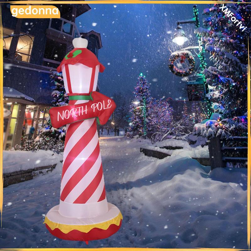 [gedonna] Christmas Inflatable North Pole Lighthouse Holiday Ornament 70.87 นิ้วสูงสําหรับวันหยุด