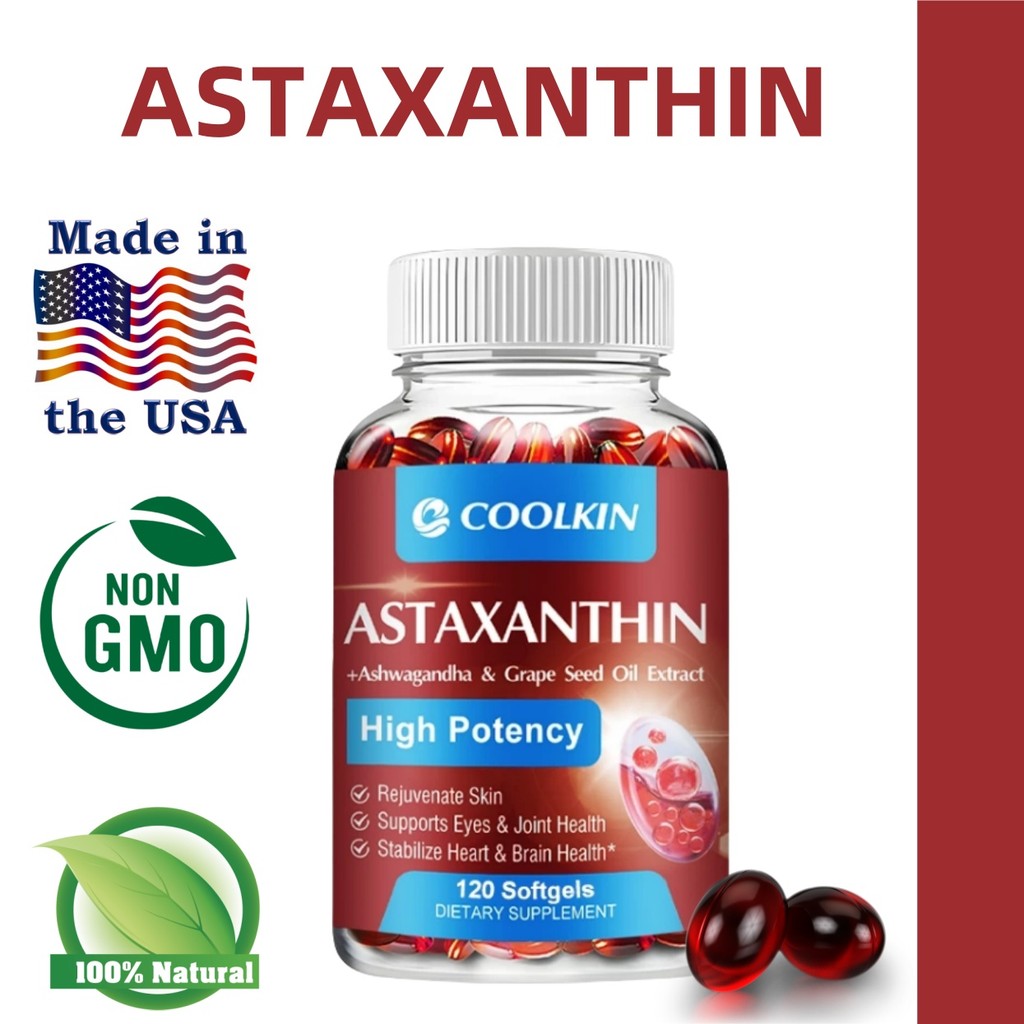 Coolkin Astaxanthin 24 mg ช่วยบำรุงสุขภาพหัวใจและหลอดเลือด สารต้านอนุมูลอิสระช่วยบำรุงสุขภาพดวงตา