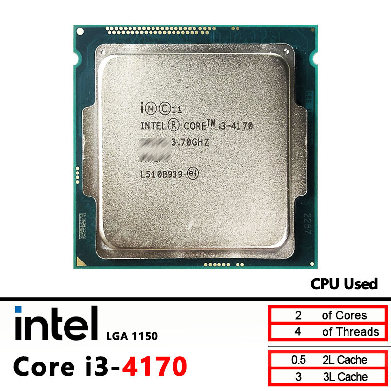 Intel Core i3-4170 Used i3 4170 3.7 GHz Dual-Core Quad-Thread CPU  3M 54W LGA 1150