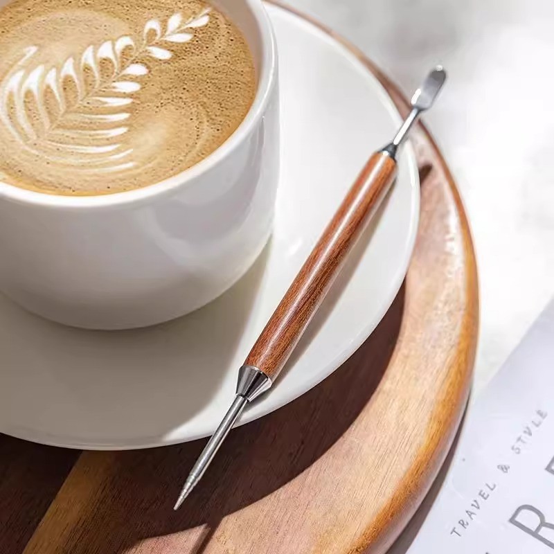 กาแฟลาเต้เข็มสแตนเลสแกะสลักเข็มบาร์ทุ่มเทชิงชันจับโซ่ลิงค์เข็มแฟนซีตกแต่งกาแฟเครื่องใช้ - รูปที่ 2