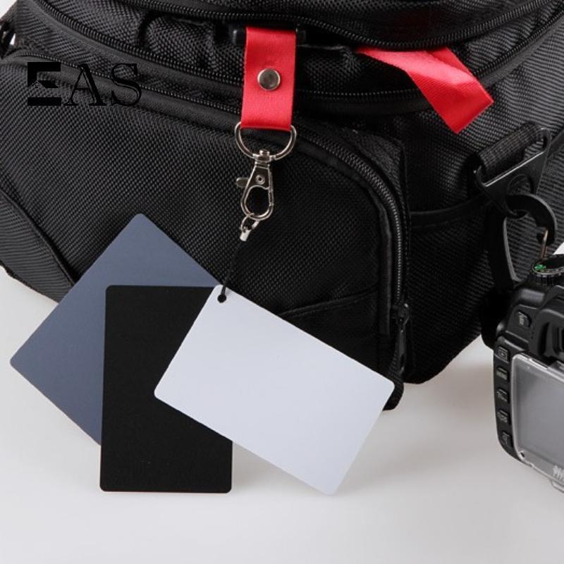 [EA] 3 In1 ขนาดพกพาดิจิตอลสีขาว ck การ์ดสมดุลสีเทา 18% พร้อมสายคล้องคอสําหรับการถ่ายภาพดิจิตอลสี TH