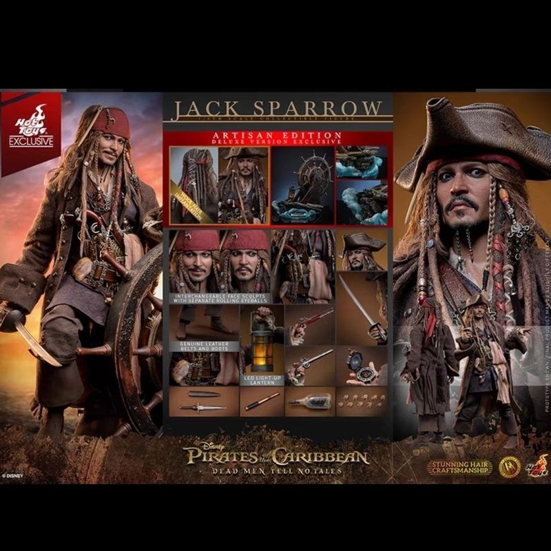 Hottoys Pirates of the Caribbean 5 Captain Jack Hair Planting Edition Deluxe Edition DX39AE 1/6 ตุ๊ก