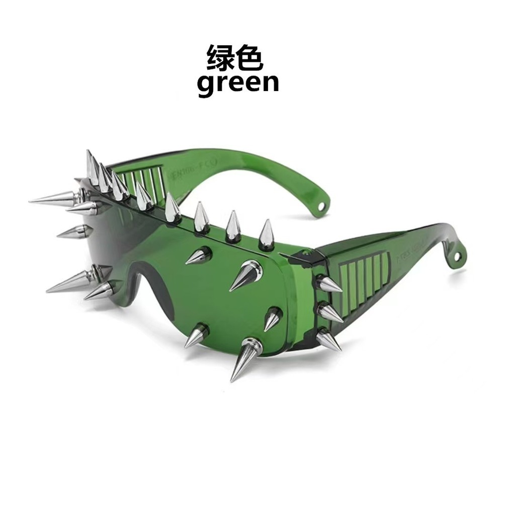 แว่นตาตลก Cyberpunk Style Devil Glasses Party Fashion Trend Street Shooting แว่นกันแดด Rivets 12.21 