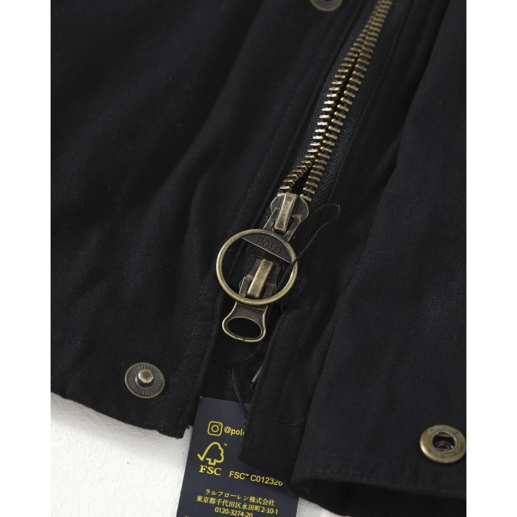 Ralph Pony American Retro Leather Collar polo Collar Stitching Pocket Cargo Jacket Jacket Men - รูปที่ 6