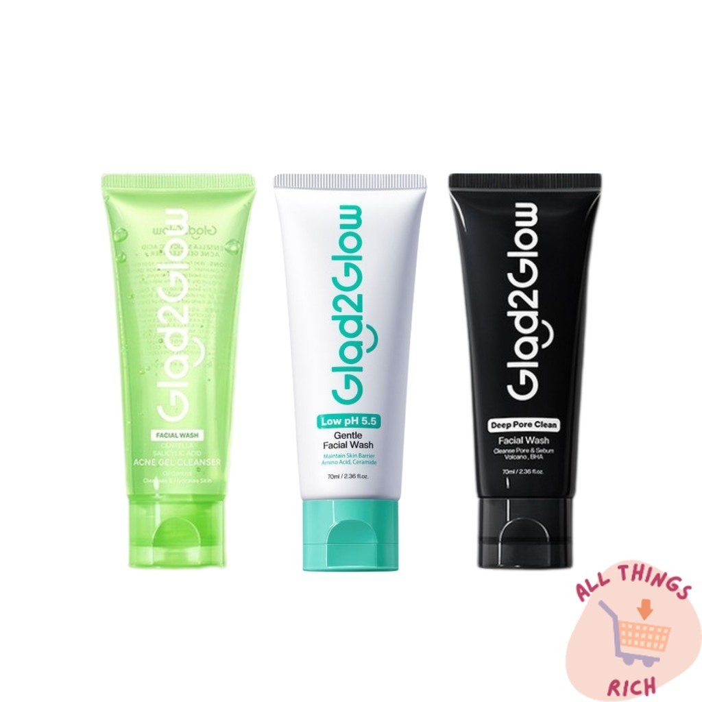 Glad2Glow Brightening Cleanser Cleansing เจลล้างหน้า ฟองนุ่ม โฟมล้างหน้า ไม่แห้งตึง ฟองละเอียด