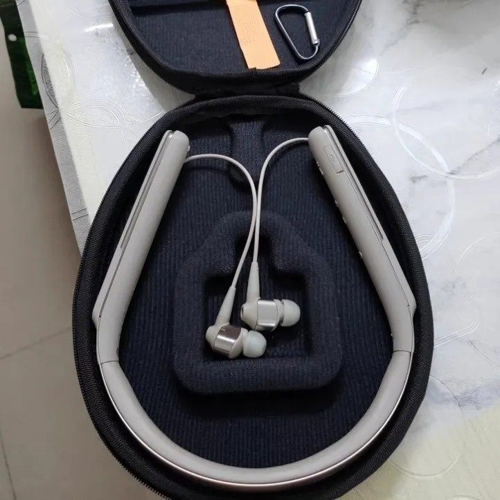 กระเป๋าชุดหูฟังบลูทูธแบบติดคอ LG HBS-1010 920 SONY WI-1000X H700 Samsung กล่องเก็บ