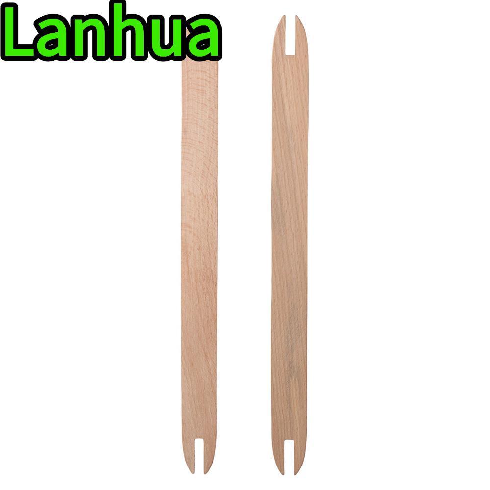 LANHUA เครื่องทอผ้า, 2 ชิ้นไม้ทอผ้าเครื่องมือ,ทอผ้า Sticks Log สี 30*2.3 ซม.ทอผ้าบอร์ด DIY หัตถกรรม