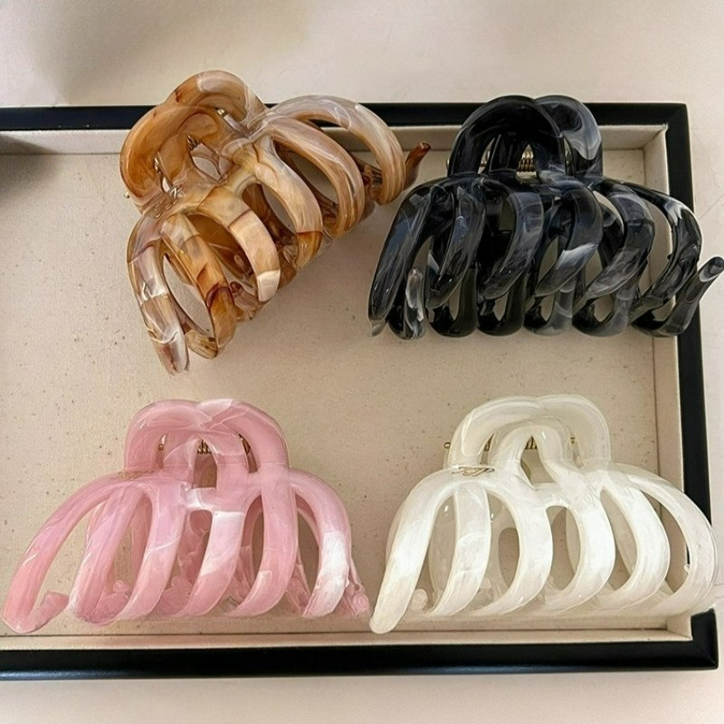 กิ๊บรัดผมสีกากีและสีน้ําตาล เครื่องประดับผมสำหรับผู้หญิง
