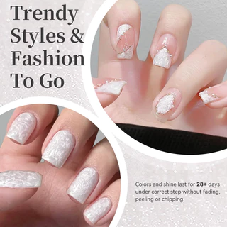 BORN PRETTY 10ml Pearlescent Pearl White Thread Gel ยาทาเล็บ UV/LED Soak Off Gel สําหรับ Home Nail Salon สําหรับของขวัญแต่งงาน