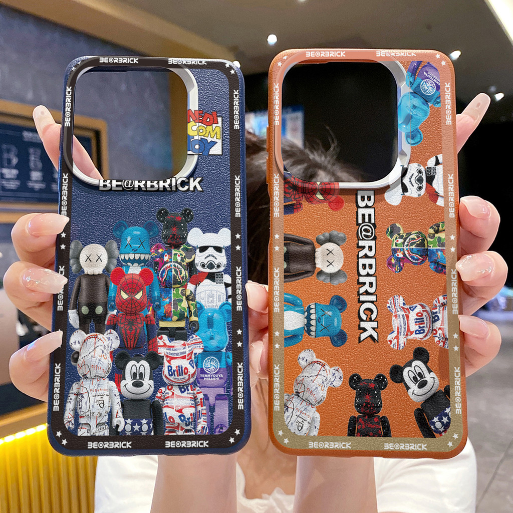 เข้ากันได้กับ Infinix Hot 60i 50i 40i 40 Pro 30i Play Smart 10 9 8 Bear Mickey Kaws Case Anti Drop C