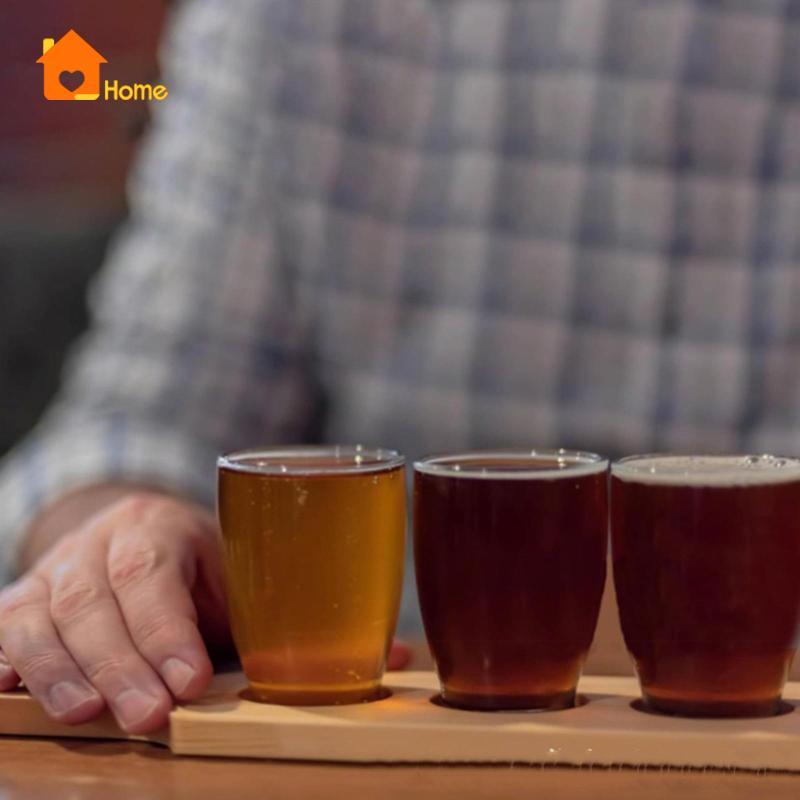 [นานาaa] ที่วางไม้ไผ่ 3 ที่วางแก้ว 5.5 ซม. Dia Slot 39x8 ซม. อเนกประสงค์สําหรับถาดเครื่องดื่ม Brewpu