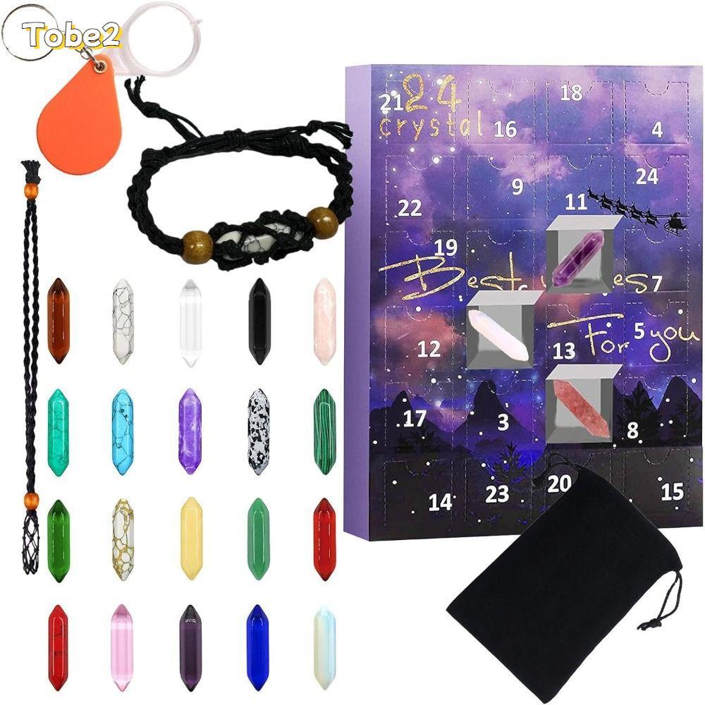 TOBE2 Christmas Advent Calendar, Minerals Stone Crystals Advent Calendar, Rocks Stone Collector Heal