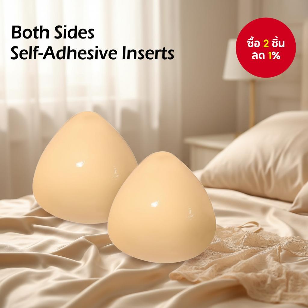 แผ่นซับในบราแบบใช้ซ้ําของ Meng Lina พร้อมกาวสองหน้า กันน้ํา ติดแน่น