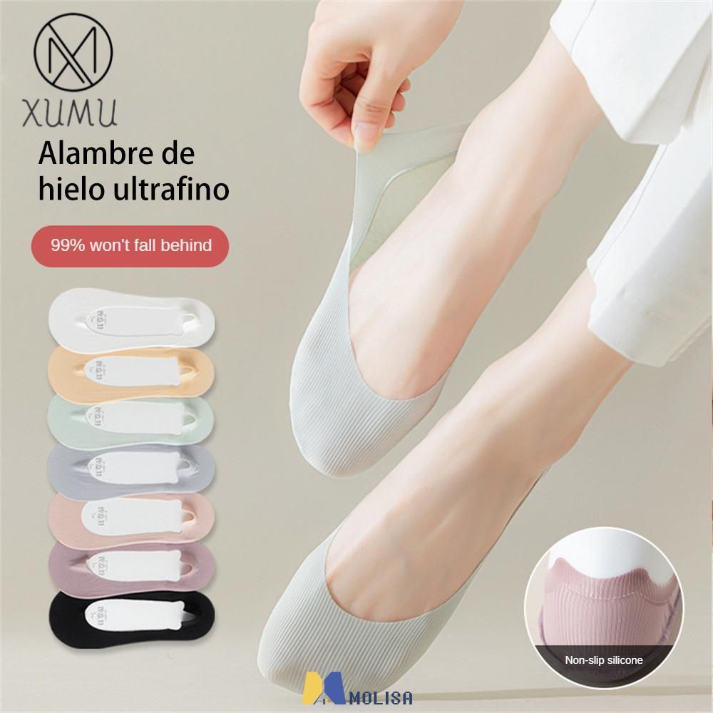 ถุงเท้าผู้หญิงผ้าไหมน้ำแข็งบางพิเศษ กันลื่น มองไม่เห็น MOLISA