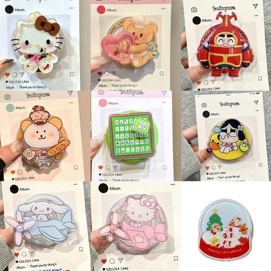 น่ารักอบเชยสุนัขคิตตี้แมวที่เหมาะสม แม็กเซฟ วงเล็บแม่เหล็กดูดซับที่แข็งแกร่งหดสก์ท็อปถุงลมนิรภัยหญิง