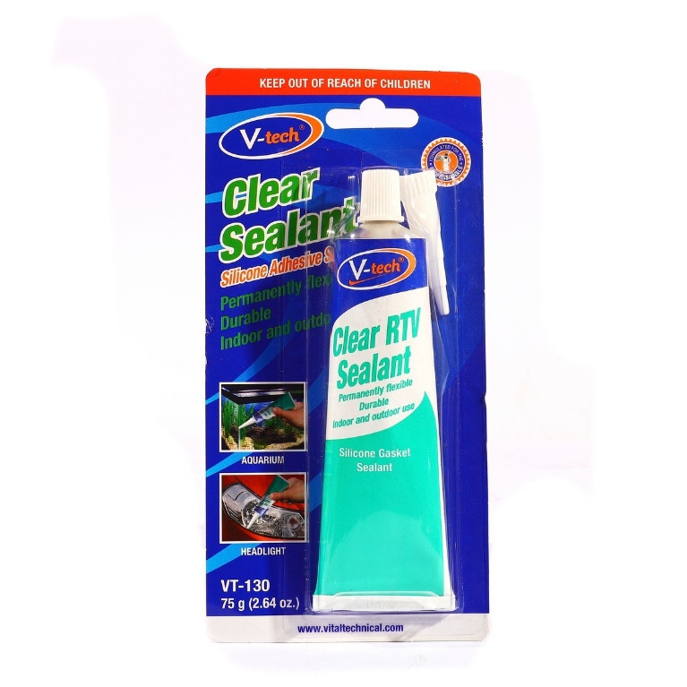 ซิลิโคนยาแนว V-Tech VT-130 สีใส สูตร 100% ขนาด 75 g.  vtech VT130 Clear Silicone Sealant bonus
