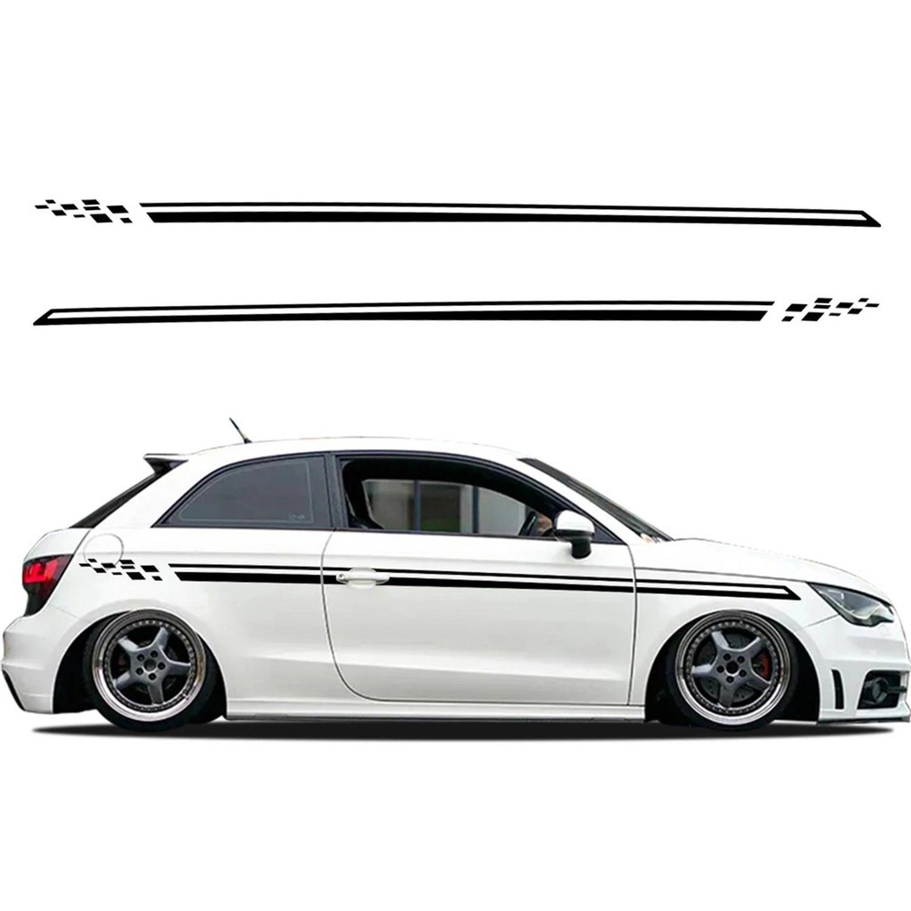 รถเอว Line Racing Stripes สติกเกอร์ไวนิล Decal Trims อุปกรณ์เสริมอัตโนมัติสําหรับ Audi A1 8X GB GBA 