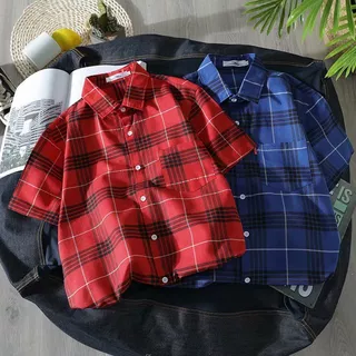 เสื้อเชิ้ตแขนสั้นคอกลมแขนสั้นผ้าใยสังเคราะห์ผู้ชาย 5 สี M-3XL