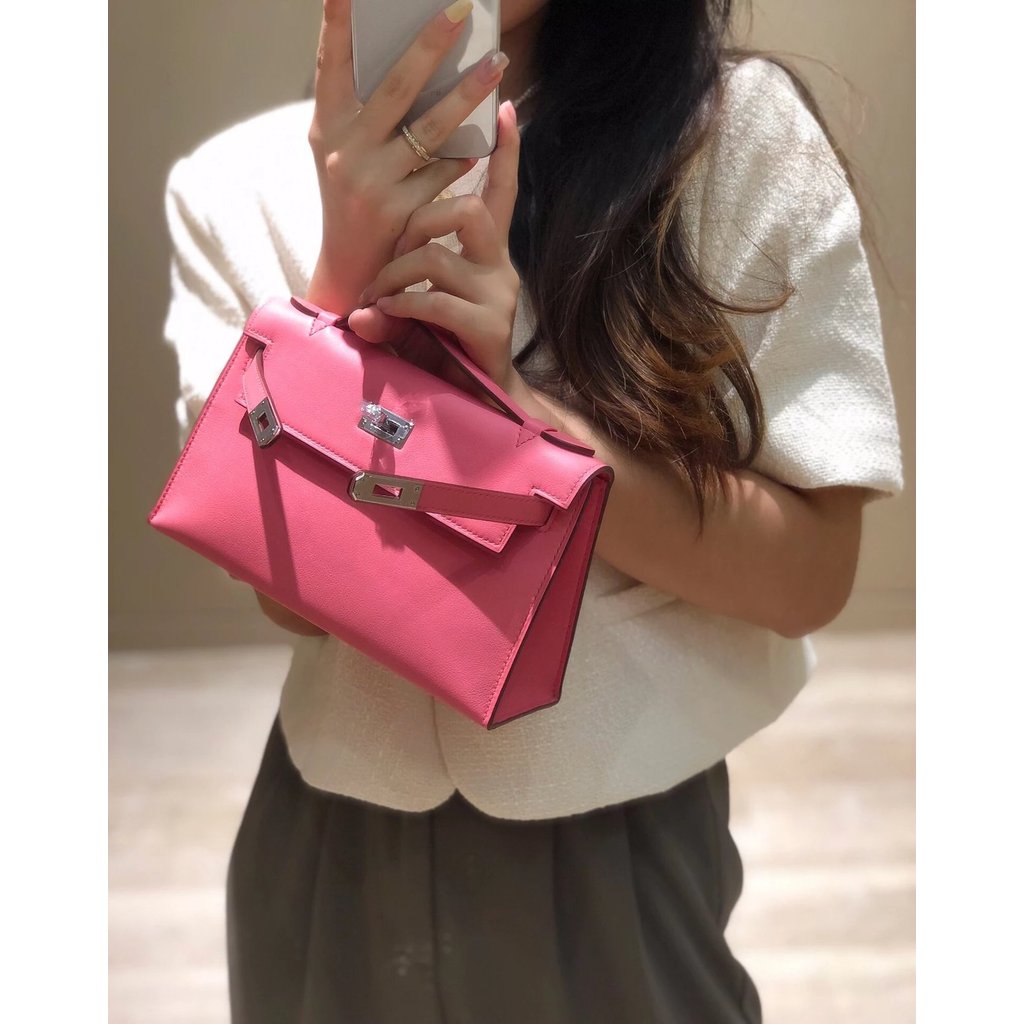 Hermes Bag Lipstick Powder Silver Generation Swift Leather Ready Stock Coming!รูปร่างกระเป๋าสวยจํานว