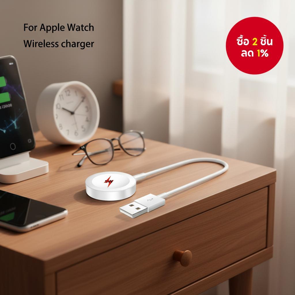 อุปกรณ์ชาร์จไร้สาย USB Type C สําหรับ Apple Watch Series 2-10 และ iPhone