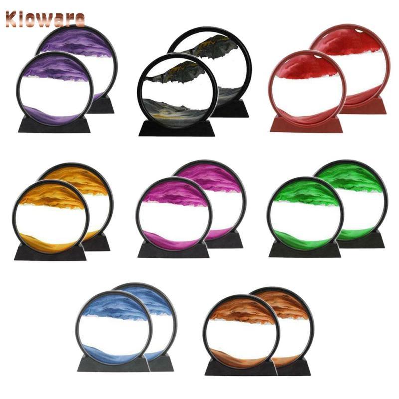 [Kloware] Round Glass Moving Sands Art Painting 3D Effect Dynamic Deep Sea Sand-scape