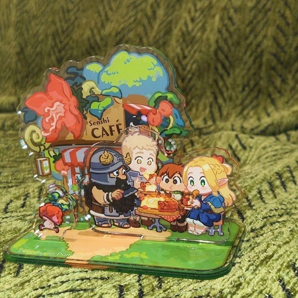 Dungeon Meshi Senshi Cafe ขาตั้งอะคริลิค Laius Marsilla รูปแสดงอร่อยใน Dungeon อะนิเมะสินค้าคอลเลกชันตกแต่งโต๊ะ