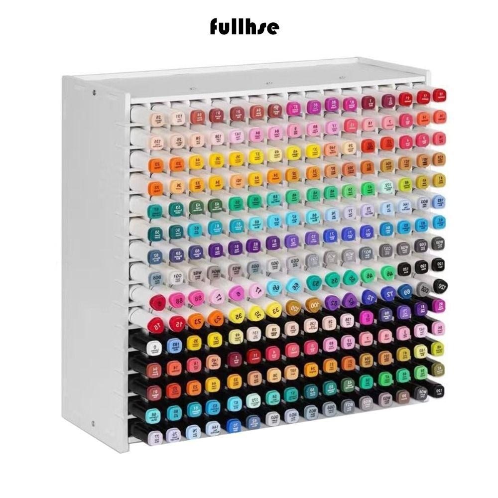ที่ใส่ปากกามาร์กเกอร์ FULLHSE, PVC Multi Slots Art Marker Rack, 72/120/180/240 กริดความจุขนาดใหญ่แปรงชั้นเก็บ Home Office