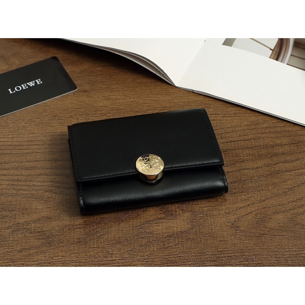 กระเป๋าสตางค์ LOEWE L1133 พับได้สามช่อง ทำจากหนังแท้ สไตล์ผู้หญิง พร้อมส่งใน 48 ชั่วโมง