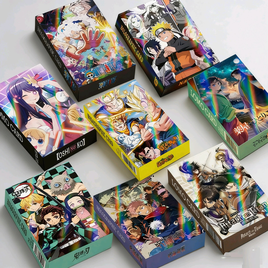 30 ชิ้นอะนิเมะการ์ตูนเลเซอร์ Lomo การ์ด Naruto Demon Slayer One Piece Dragon Ball Series เกมคอลเลกชันแฟลชการ์ดเด็กของขวัญ