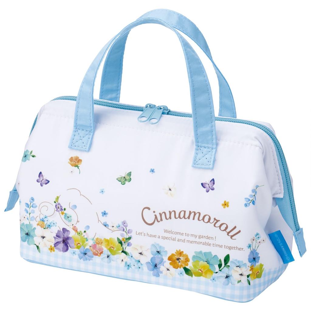 Skater Lunch Bag, Insulated, Clasp Closure, Women's, Sanrio Cinnamoroll, Pastel Vivid Watercolor Flo