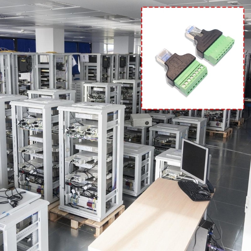 Sup EIA TIA T568B Compliant RJ45 ถึง 8Pin Terminals อะแดปเตอร์ Solderless Shielded สําหรับการใช้งานเ