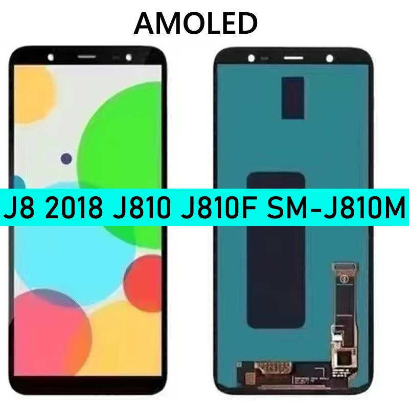 ใหม่ SUPER AMOLED จอแสดงผล LCD สําหรับ J8 2018 J810 J810F SM-J810M Pantala Touch Screen Digitizer As