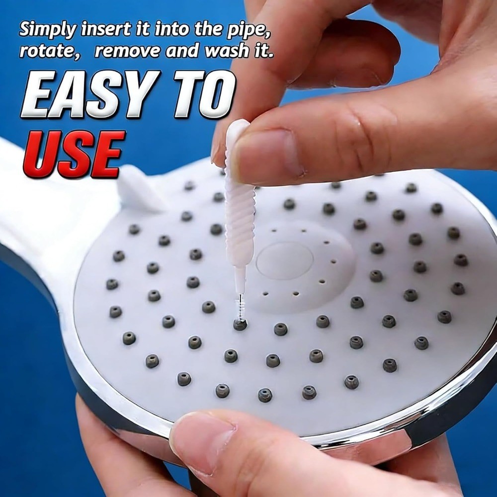 แปรงทําความสะอาดหัวฝักบัว Anti Clog Gap Cleaner เกลียว Bristle Mineral Buildup Remover สําหรับห้องน้ําห้องครัวพลาสติกแข็ง + ขนแปรงไนลอน