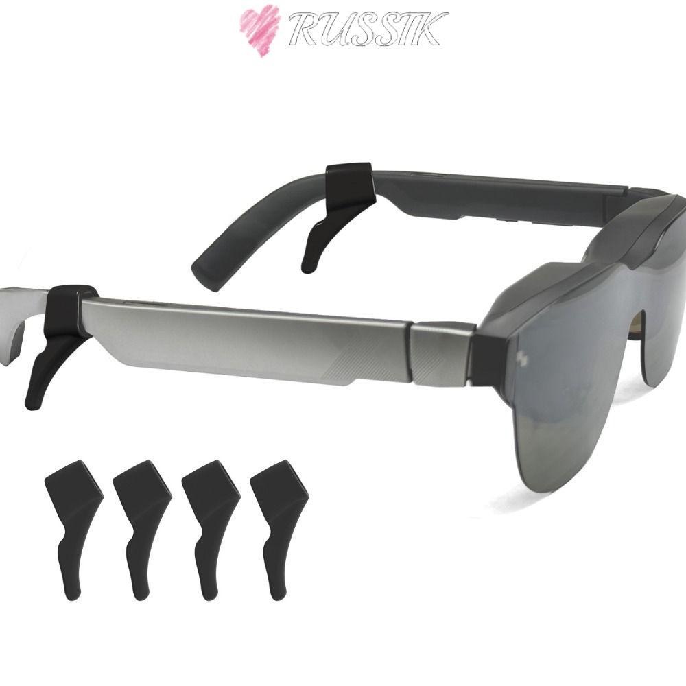 RUZSIK 4 ชิ้นชุดที่เกี่ยวหู, สบายซิลิโคนยืดหยุ่นแว่นตาขา, Anti-Slip Secure Hold สมาร์ทแว่นตา Retainers สําหรับ Meta/ Neo/Xreal/ Thunderbird Air4