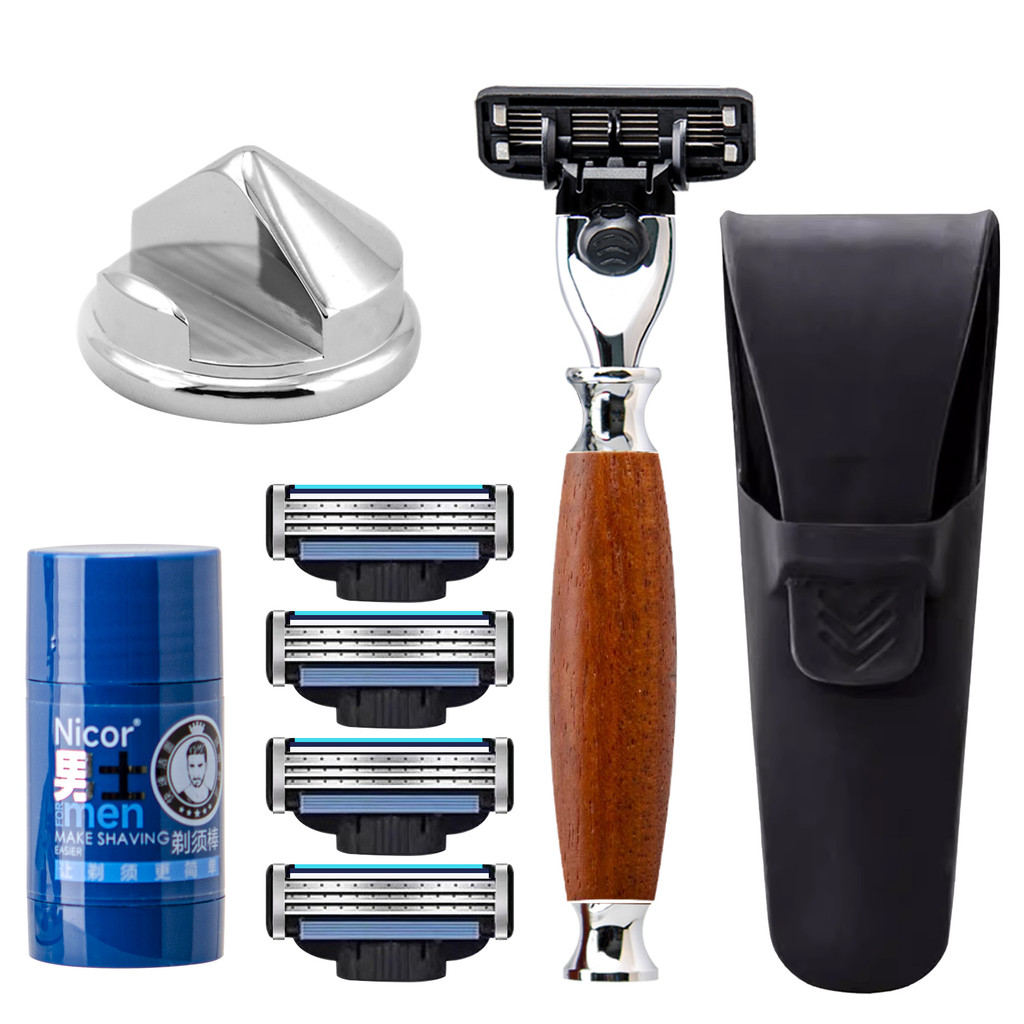 Greens Lan Mens Razor Manual Razor Razor Razor Razor with Shaving Cream Blade Holder Free Blade Set