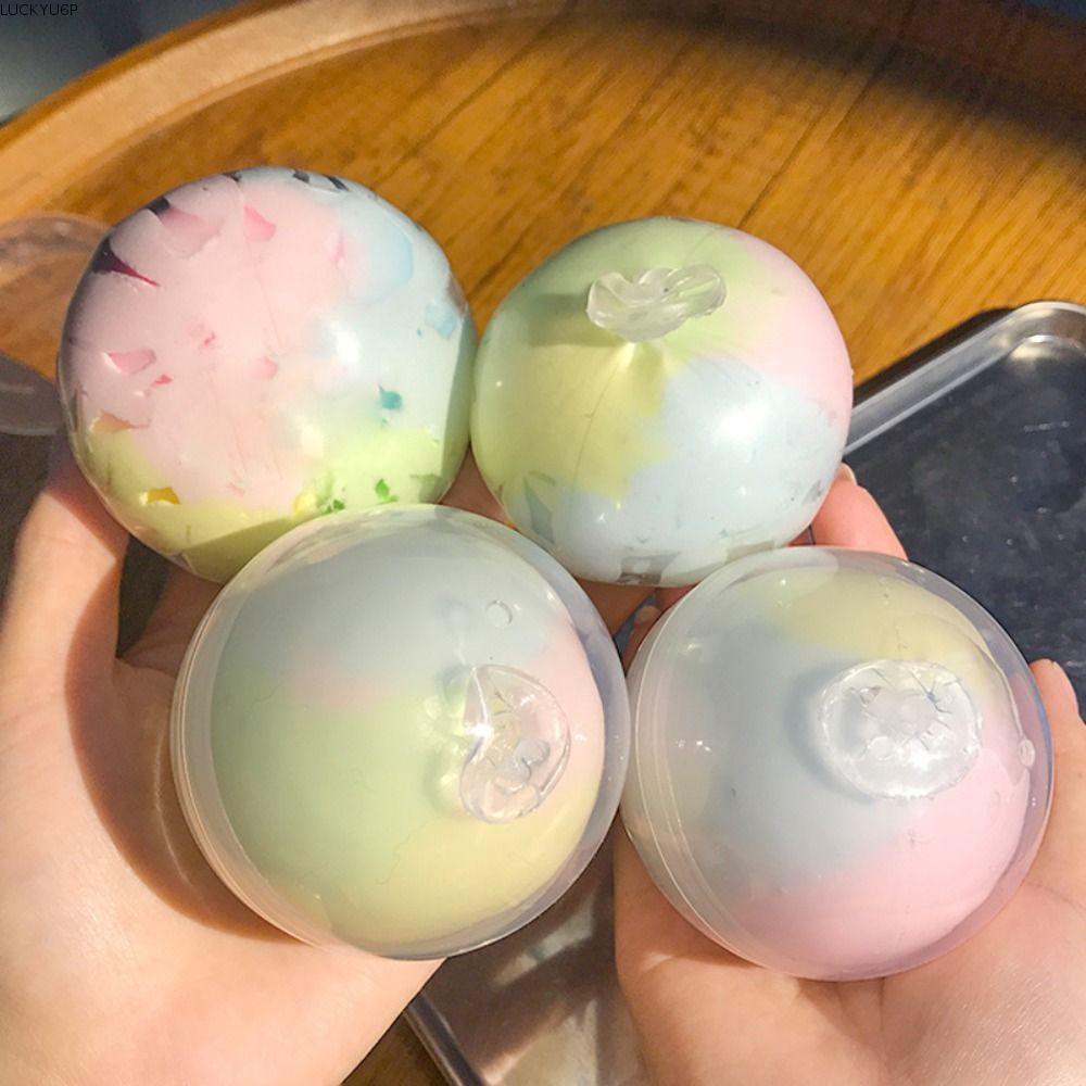 LUCKYU6P สายรุ้งกรอบลูก,รูปร่างความเครียดบรรเทาบีบ Sensory Fidget Ball,Non-Round Soft Gradient สี Decompression Pinch ของเล่นสําหรับเด็กผู้ใหญ่