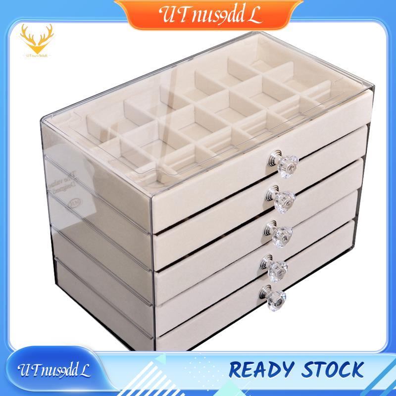 [UTnus9ddL] อะคริลิคเครื่องประดับ 3 ลิ้นชัก วางซ้อนกันได้แสดงการจัดเก็บต่างหูสร้อยคอสร้อยข้อมือกล่อง