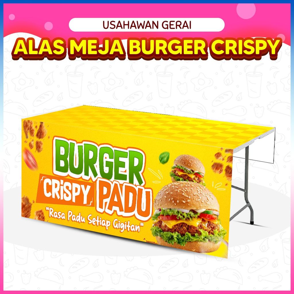 แผ่นรองโต๊ะ CRISPY BURGER - แผงลอย / ตลาดกลางคืน / ตลาดสด รมาดฮัน / เช้า / Petang / แผงลอย / อาหาร /