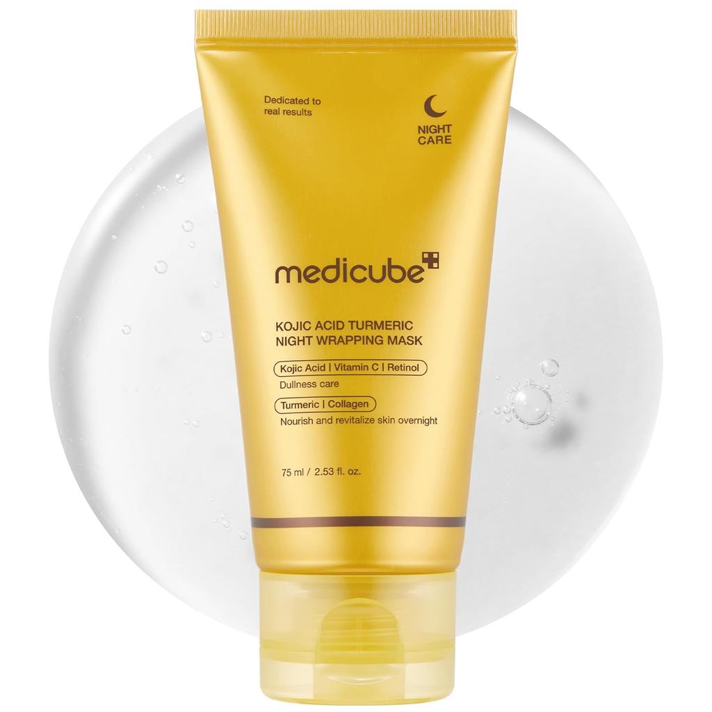 Medicube Kojic Acid Turmeric Overnight Wrapping Peel Off Mask - บํารุงผิวหมองคล้ํา ไม่สม่ําเสมอ ด้วย