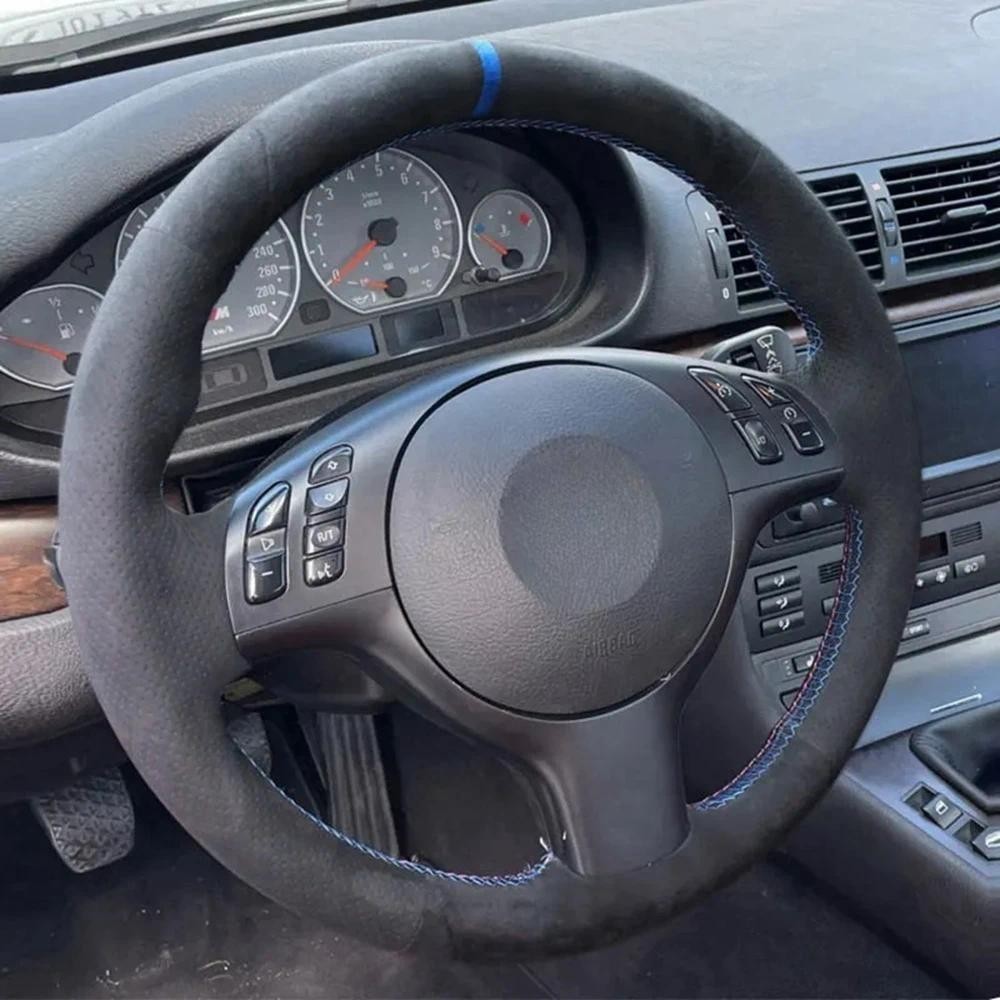 หนังนิ่มพวงมาลัยรถ Braid สําหรับ BMW M Sport 3 Series E46 Coupe 2000-2006 M3 E46 M5 E39 2000-2003 พว